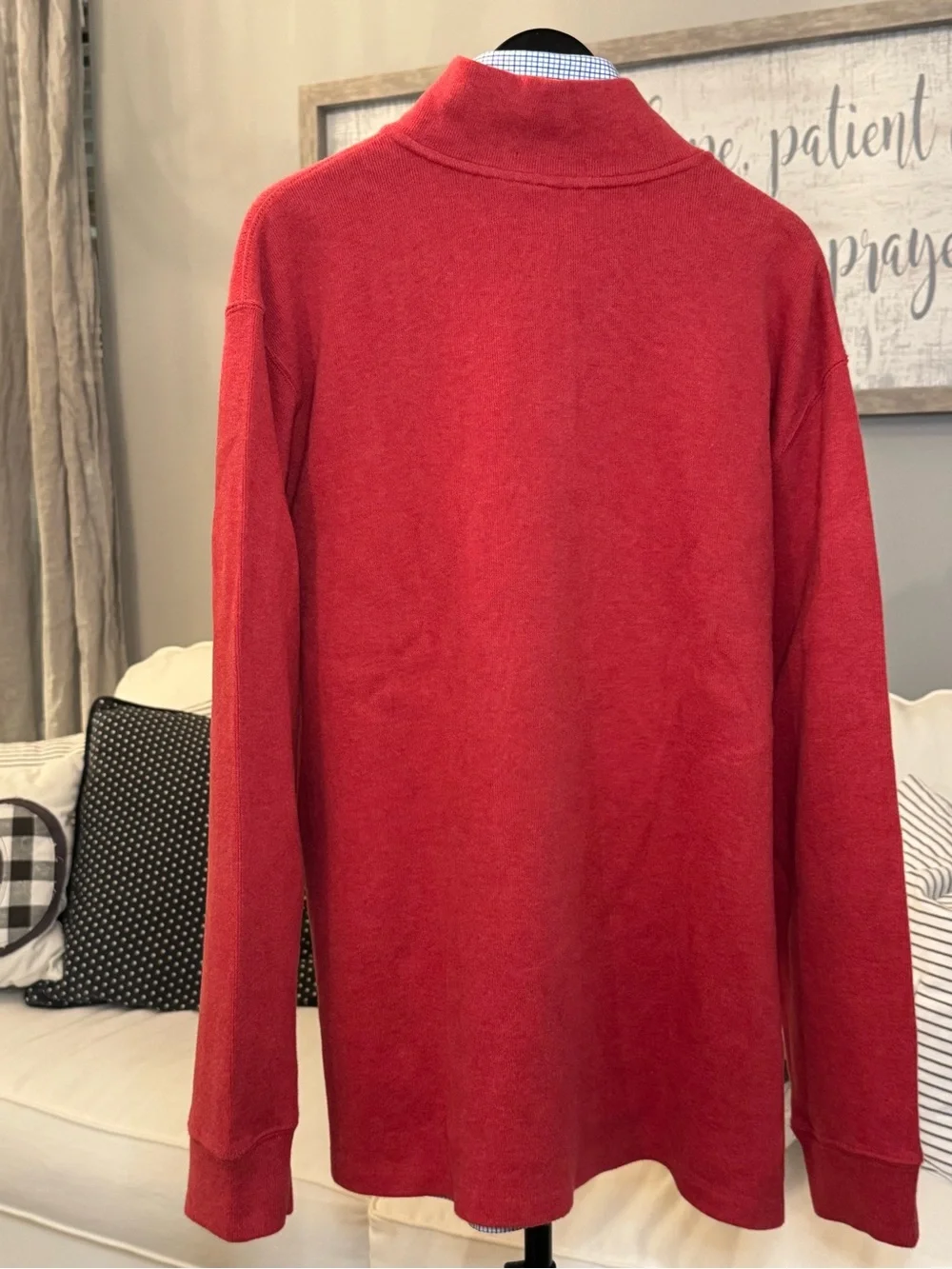 Polo by Ralph Lauren Red Half-Zip Sweater with Navy Pony